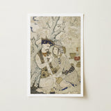Shah Abbas and His Page - Muhammad Qasim Musavvir Art Print / Canvas Framed Persian-style Illustration Two Figures Traditional Attire,