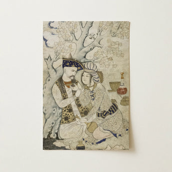 Shah Abbas and His Page - Muhammad Qasim Musavvir Art Print / Canvas, 12x18’’ / 31x46cm / Unframed / no Border, Posters Prints & Visual