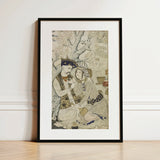 Shah Abbas and His Page - Muhammad Qasim Musavvir Art Print / Canvas Black-framed Art Print Intricately Detailed Illustration Two Figures