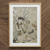 Shah Abbas and His Page - Muhammad Qasim Musavvir Art Print / Canvas Framed Antique Persian Miniature Painting Couple Tree Shah Abbas,