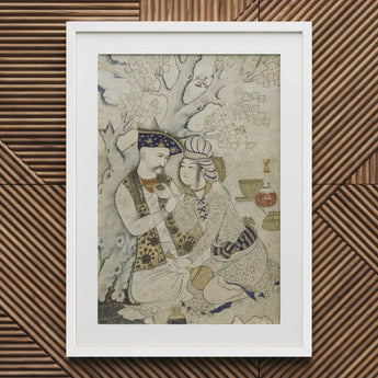 Shah Abbas and His Page - Muhammad Qasim Musavvir Art Print / Canvas Framed Persian Miniature Painting, Prints