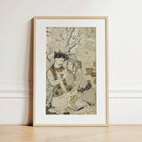Shah Abbas and His Page - Muhammad Qasim Musavvir Art Print / Canvas Framed Persian-style Illustration Two Figures Traditional Attire