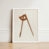Shaker Compass - Richard Barnett Decorative Art Print / Canvas Framed Illustration Vintage Wooden Two Adjustable Legs Barnett’s