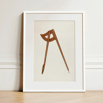Shaker Compass - Richard Barnett Decorative Art Print / Canvas Framed Illustration Vintage-style Wooden Two Adjustable Legs Barnett’s