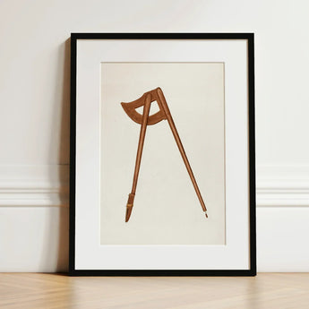 Shaker Compass - Richard Barnett Decorative Art Print / Canvas Vintage-style Wooden Warm Brown Finish Adjustable Legs Barnett’s