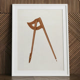 Shaker Compass - Richard Barnett Decorative Art Print / Canvas Vintage-style Wooden Warm Brown Finish Slender Articulated Barnett’s