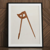 Shaker Compass - Richard Barnett Decorative Art Print / Canvas Wooden Warm Natural Finish Two Adjustable Legs Barnett’s Mesmerizing, Prints