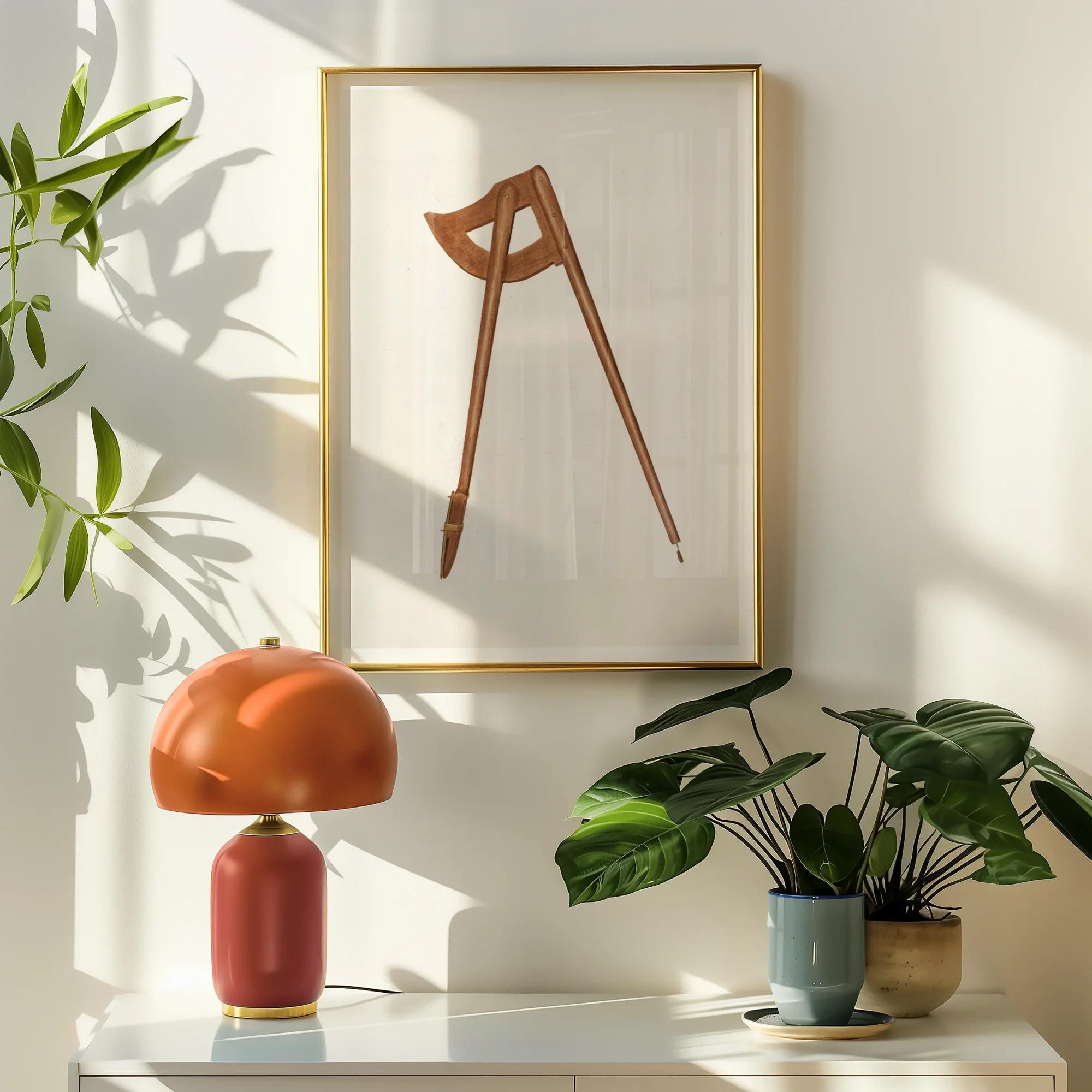 Shaker Compass - Richard Barnett Decorative Art Print, Framed Artwork Wooden Dividers Compass Tool