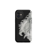 Shell - Ernst Haeckel Black & White Sea Life Iphone Case, 12 Mini / Matte, Black Phone Case Seashell Design