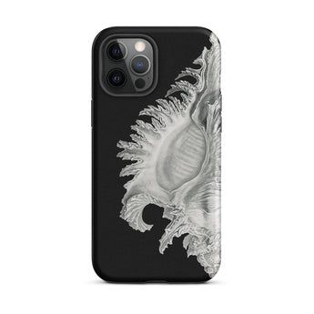 Shell - Ernst Haeckel Black & White Sea Life Iphone Case, 12 Pro Max / Matte, Black Phone Case Seashell Design