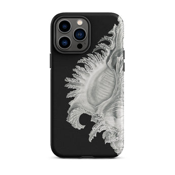 Shell - Ernst Haeckel Black & White Sea Life Iphone Case, 13 Pro Max / Matte, Black Phone Case Seashell Design