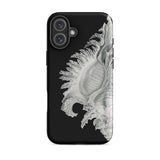 Shell - Ernst Haeckel Black & White Sea Life Iphone Case, 16 Plus / Matte, Black Phone Case Seashell Design