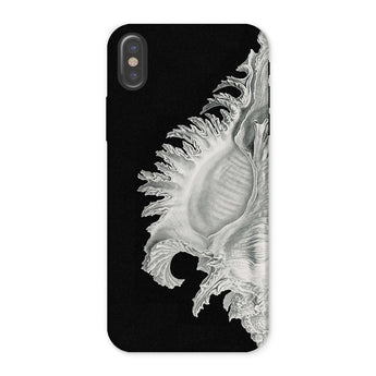 Shell - Ernst Haeckel Black & White Sea Life Iphone Case, x / Matte, Black Phone Case Seashell Design