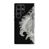 Shell - Ernst Haeckel Black & White Sea Life Phone Case Samsung Galaxy S23 Ultra / Matte Black Phone Case Detailed Monochromatic