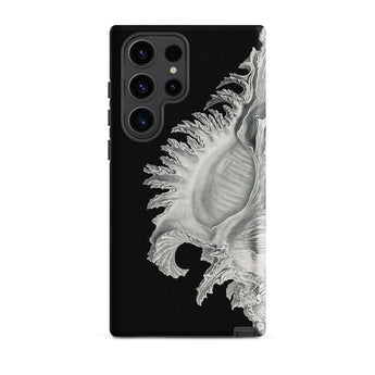 Shell - Ernst Haeckel Black & White Sea Life Phone Case Samsung Galaxy S23 Ultra / Matte Black Phone Case Detailed Monochromatic