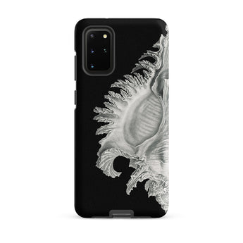 Shell - Ernst Haeckel Black & White Sea Life Phone Case Samsung Galaxy S20 Plus / Matte Black Phone Case Detailed Silver-gray Illustration
