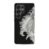 Shell - Ernst Haeckel Black & White Sea Life Phone Case Samsung Galaxy S25 Ultra / Matte Black Phone Case Detailed Silver-toned