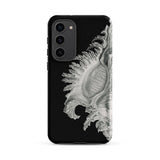 Shell - Ernst Haeckel Black & White Sea Life Phone Case Samsung Galaxy S23 Plus / Matte Black Phone Case Detailed Silver-toned Illustration