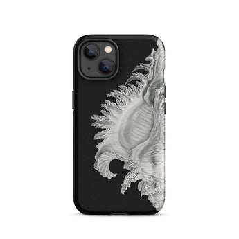Shell - Ernst Haeckel Black & White Sea Life Phone Case Iphone 13 / Matte Black Phone Case Seashell Design Ernst Haeckel Shell, Black, Slow
