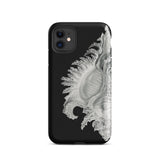 Shell - Ernst Haeckel Black & White Sea Life Phone Case Iphone 11 / Matte Black Phone Case Seashell Design Ernst Haeckel Shell, Black, Slow