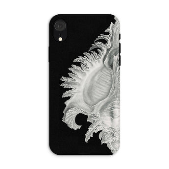 Shell - Ernst Haeckel Black & White Sea Life Phone Case Iphone Xr / Matte Black Phone Case Seashell Design Ernst Haeckel Shell, Black, Slow