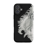 Shell - Ernst Haeckel Black & White Sea Life Phone Case Iphone 16 Plus / Matte Black Phone Case Seashell Design Ernst Haeckel Shell, Black,