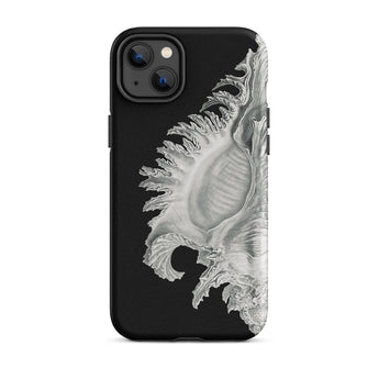 Shell - Ernst Haeckel Black & White Sea Life Phone Case Iphone 14 Plus / Matte Black Phone Case Seashell Design Ernst Haeckel Shell, Black,