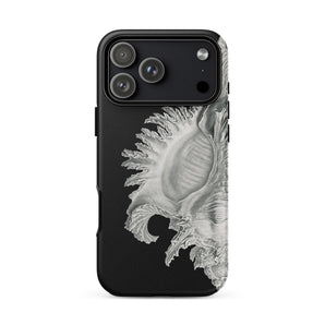 Shell - Ernst Haeckel Black & White Sea Life Phone Case Iphone 17 Pro Max / Matte Black White Seashell Phone Case Textured Design Durable