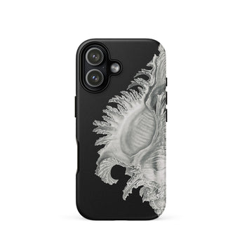 Shell - Ernst Haeckel Black & White Sea Life Phone Case Iphone 17 / Matte Black White Seashell Phone Case Textured Design Otterbox Ernst
