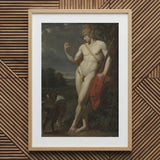 The Shepherd - Jean Baptiste Frederic Desmarais Art Print / Canvas Framed Classical Painting Nude Male Figure Golden Hair Phrygian Helmet