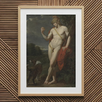The Shepherd - Jean Baptiste Frederic Desmarais Art Print / Canvas Framed Classical Painting Nude Male Figure Golden Hair Phrygian Helmet