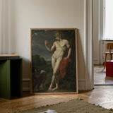 The Shepherd - Jean Baptiste Frederic Desmarais Art Print / Canvas Framed Classical Painting Nude Male Figure Reddish-brown Hair Phrygian