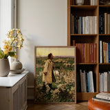 Shepherd - Ruger Donoho Art Print / Canvas Prints Framed Painting Shepherd Field Sheep Warm Earthy Tones Late 19th-century American,