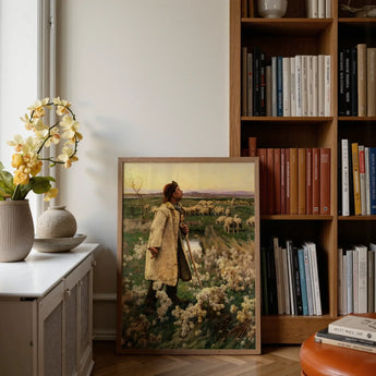 Shepherd - Ruger Donoho Art Print / Canvas Framed Painting Field Sheep Warm Earthy Tones Late 19th-century American, Donoho’s, Fixes, Young