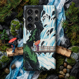 Shiragumo Waterfall - Hiroaki Takahashi Phone Case Black Phone Case Vibrant Traditional Japanese-style Illustration Waterfall Hiroaki