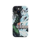 Shiragumo Waterfall - Hiroaki Takahashi Phone Case Iphone 15 / Matte Waterfall Scene Phone Case Hiroaki Takahashi Shin-hanga, Shin-hanga