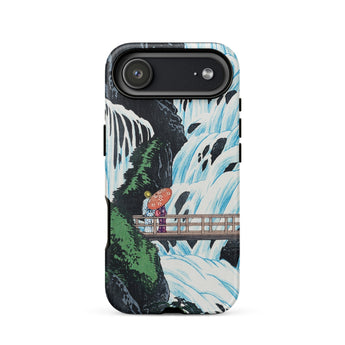 Shiragumo Waterfall - Hiroaki Takahashi Phone Case Iphone 17 Air / Matte Black White Phone Case Waterfall Design Wooden Bridge Hiroaki