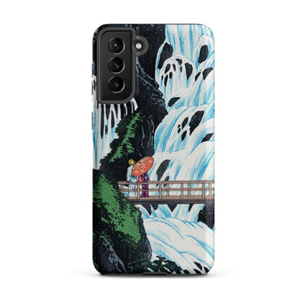 Shiragumo Waterfall - Hiroaki Takahashi Phone Case Samsung Galaxy S21 Plus / Matte Phone Case Vibrant Stylized Illustration Waterfall Two