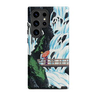 Shiragumo Waterfall - Hiroaki Takahashi Phone Case Samsung Galaxy S25 / Matte Phone Case Vibrant Traditional Japanese Woodblock Print