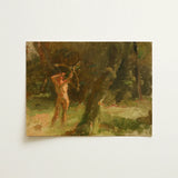 The Shooter - Julius Paulsen Art Print / Canvas Oil Painting Nude Figure Olive Grove Rendered Jægersborg’s Myth-breeding, Fine Photo,
