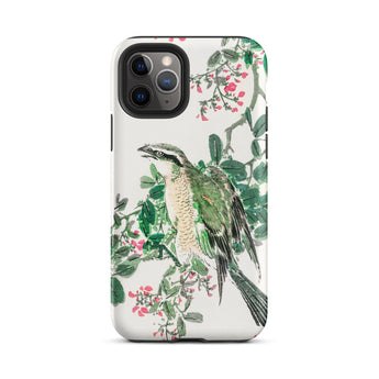 Shrike and Clover - Numata Kashu Meiji Phone Case Iphone 11 Pro / Matte Bird-themed Iphone Case Numata Kashu, Green-feathered Shrike