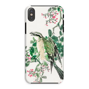 Shrike and Clover - Numata Kashu Meiji Phone Case Iphone Xs / Matte Phone Case Watercolor-style Painting Bird Perched Among Branches Numata