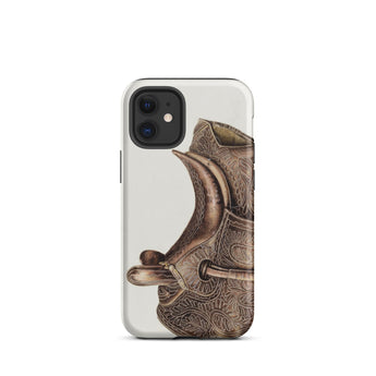 Side Saddle - Bertha Semple paardenbeslagkunst iPhone-hoesje, 12 Mini / Mat, Mobiele telefoonhoesjes, Toby Leon