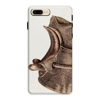 Side Saddle - Bertha Semple paardenbeslagkunst iPhone-hoesje, 8 Plus / Mat, Mobiele telefoonhoesjes, Toby Leon