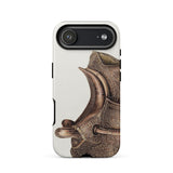 Side Saddle - Bertha Semple Horse Tack Art Phone Case Iphone 17 Air / Matte Bronze Helmet Phone Case Intricate Design Textured Surface
