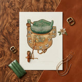 Side Saddle - Rose Campbell–gerke Equestrian Art Print / Canvas Intricately Illustrated Green Quilted Seat Tan Leather, Aficionados Prints