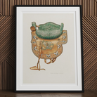 Side Saddle - Rose Campbell–gerke Equestrian Art Print, Framed Artwork Ornate Green Gold Backpack Rucksack