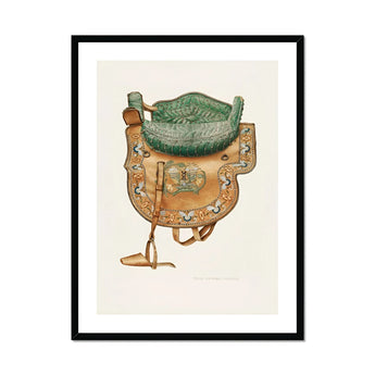 Side Saddle - Rose Campbell–gerke Equestrian Art Print, Ornate Leather Metal Saddle Decorative Patterns Embellishments