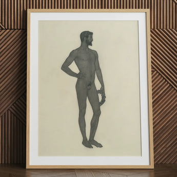 Sieger - stampa fine art di Sascha Schneider / tela, 24x32’’ / 61x81cm / cornice naturale / passe-partout, poster, stampe e arte visiva, Toby Leon