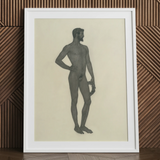 Sieger - stampa fine art di Sascha Schneider / tela, 24x32’’ / 61x81cm / cornice bianca / passe-partout, poster, stampe e arte visiva, Toby Leon